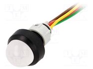 Indicator: LED; prominent; red/green/yellow; 24VDC; 24VAC; Ø13mm 