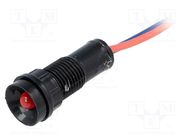 Indicator: LED; recessed; red; 12VDC; 12VAC; Ø11mm; IP40; plastic POLAM-ELTA