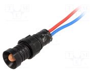 Indicator: LED; recessed; orange; 12VDC; 12VAC; Ø11mm; IP40; plastic POLAM-ELTA