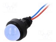 Indicator: LED; prominent; blue; 12VDC; 12VAC; Ø13mm; IP40; plastic POLAM-ELTA