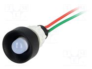 Indicator: LED; recessed; blue; 24VDC; 24VAC; Ø13mm; IP40; plastic POLAM-ELTA