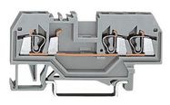 GROUND TERMINAL BLOCK, DIN RAIL, 3 POSITION, 28-12AWG