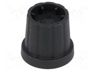 Knob; with flange; plastic; Øshaft: 6mm; Ø16.5x19.2mm; black CLIFF