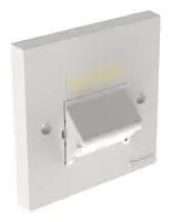 SLOPED SHUTTERED FACEPLATE, 2PORT, WHT