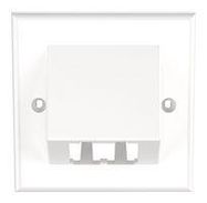 SLOPED FACEPLATE, 2PORT, WHITE