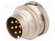 Connector: M16; socket; male; soldering; PIN: 7; 5A; 250V; IP68 