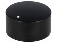 Knob; with pointer; aluminium,thermoplastic; Øshaft: 6mm; black CLIFF