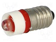 LED lamp; red; E10; 12VDC; 12VAC 