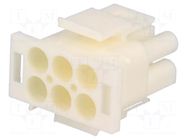 Connector: wire-wire/PCB; plug; male/female; PIN: 6; 600V; 6.35mm TE Connectivity