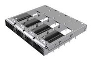 CONN CAGE, QSFP-DD, 1X4 GANGED, PRESSFIT