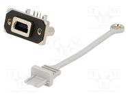 Connector: USB B mini; socket; MUSB; for panel mounting,screw Amphenol Communications Solutions