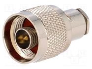 Connector: N; plug; male; straight; 50Ω; 3C2V,RG141,RG58; for cable 