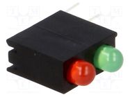 LED; bicolour,in housing; 3mm; No.of diodes: 2; red/yellow-green 