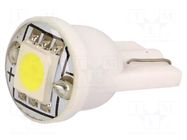 LED lamp; neutral white; T10,W2,1x9,5d,W5W; 12VDC; 22lm; 0.24W OPTOSUPPLY