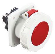 POWER CONN, SOCKET, 3P+E, 63A, RED/WHT