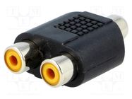 T adapter; RCA socket,RCA socket x2; mono 