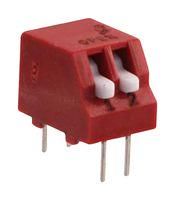 DIP SWITCH, 2CKT, SPST-NC, 0.15A/30V, TH