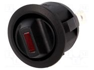 ROCKER; SPST; Pos: 2; ON-OFF; 20A/12VDC; black; LED,point; 12V; 50mΩ SCI