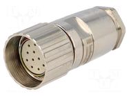 Connector: M23; plug; PIN: 12; female; soldering; for cable; IP67 LUMBERG AUTOMATION