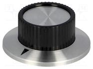 Knob; with flange; plastic; Øshaft: 6.35mm; Ø23.8x14.8mm SCI