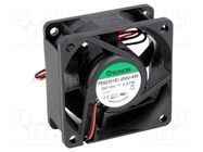 Fan: DC; axial; 12VDC; 60x60x25mm; 61.16m3/h; 44dBA; ball; Len: 300mm SUNON