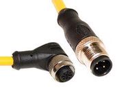 SENSOR CORD, 4P M12 PLUG-R/A RCPT, 5M