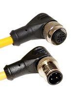 SENSOR CORD, 4P M12 R/A PLUG-R/A RCPT/5M