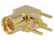 Connector: MMCX; socket; female; angled 90°; THT; gold-plated NINIGI