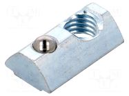 Nut; for profiles; Width of the groove: 8mm; steel; zinc; T-slot FATH