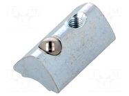 Nut; for profiles; Width of the groove: 6mm; steel; zinc; T-slot FATH