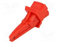 Crocodile clip; 12A; 600VDC; red; Grip capac: max.20mm SCHÜTZINGER