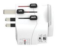 TRAVEL ADAPTER, PRO LIGHT USB, 7A/250V