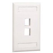 VERTICAL FACEPLATE, 2 MODULE, GRAY