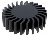 Heatsink; LED; Ø: 85mm; H: 25mm; black FISCHER ELEKTRONIK