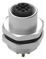 SENSOR CONN, M12, FEMALE, 4POS, SOLDER