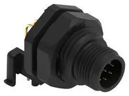 SENSOR CONN, M12, R/A, MALE, 8POS, PCB