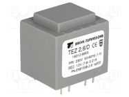 Transformer: encapsulated; 2.5VA; 230VAC; 12V; 208.3mA; PCB; IP00 BREVE TUFVASSONS