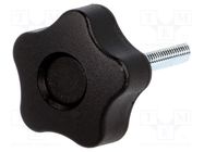 Knob; Ø: 32mm; Ext.thread: M6; 30mm; H: 23mm; technopolymer PP ELESA+GANTER