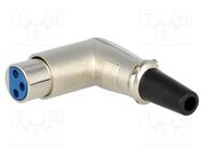 Connector: XLR; plug; female; PIN: 3; angled 90°; for cable 