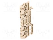 Splice terminal: rail; 1.5mm2; ways: 1; terminals: 4; beige; wemid WEIDMÜLLER