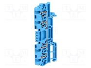 Splice terminal: rail; 1.5mm2; ways: 1; terminals: 4; blue; wemid WEIDMÜLLER