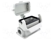 Enclosure for connectors: HDC; size 10B; Han® B; IP65; with latch HARTING