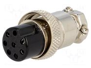 Connector: microphone; plug; female; PIN: 8; for cable; straight CLIFF