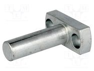 Mounting base; pin; D: 12mm; W: 16mm; H: 39mm; steel; zinc ELESA+GANTER