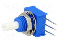 Potentiometer: shaft; single turn; 10kΩ; ±20%; 0.25W; linear; THT BOURNS