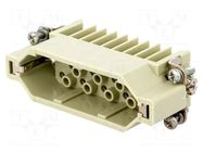 Connector: HDC; contact insert; male; 10A; 250V; Han® D; PIN: 25 HARTING
