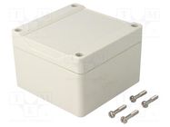 Enclosure: multipurpose; X: 90mm; Y: 90mm; Z: 60mm; 1555; ABS; grey HAMMOND