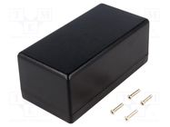 Enclosure: multipurpose; X: 66mm; Y: 131mm; Z: 55mm; 1594; ABS; black HAMMOND