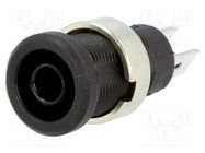 Connector: 4mm banana; socket; 25A; 1kV; black; nickel plated ELECTRO-PJP