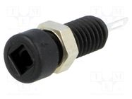 Connector: 2mm banana; socket; 6A; Overall len: 21mm; black HIRSCHMANN T&M